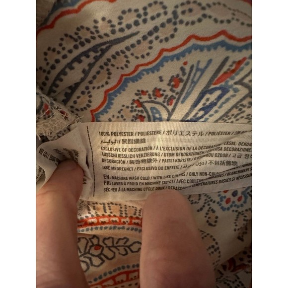 Abercrombie Fitch Red Paisley Peplum Boho Sleeveless - Picture 5 of 8